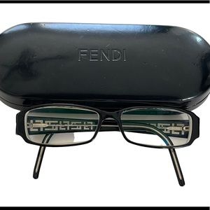 Fendi Women's Eyeglasses FF664 965 Black Logo 51 14 140 Rectangle Frames w/ Case